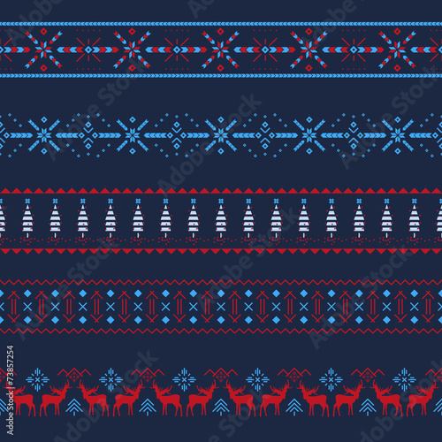 Christmas Ribbon Seamless Pattern