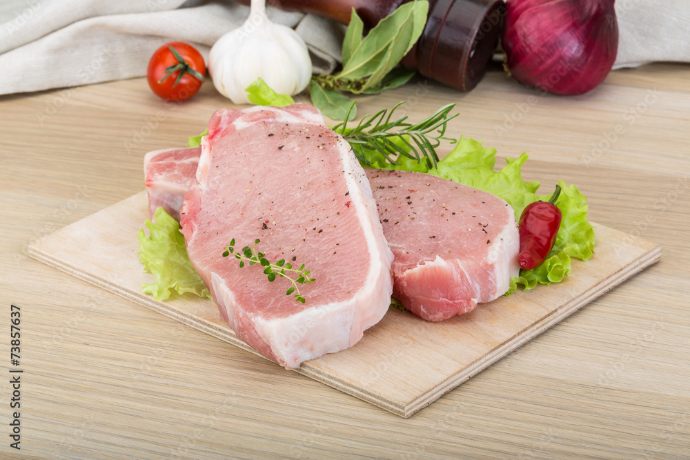Raw pork steak Raw pork steak