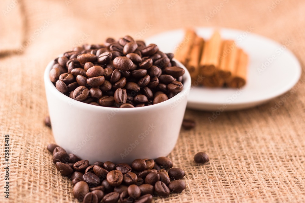 coffee beans and cinnamon coffee beans and cinnamon