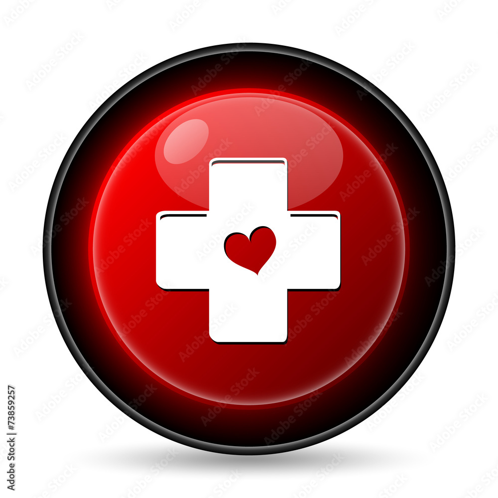 Cross with heart icon Cross with heart icon