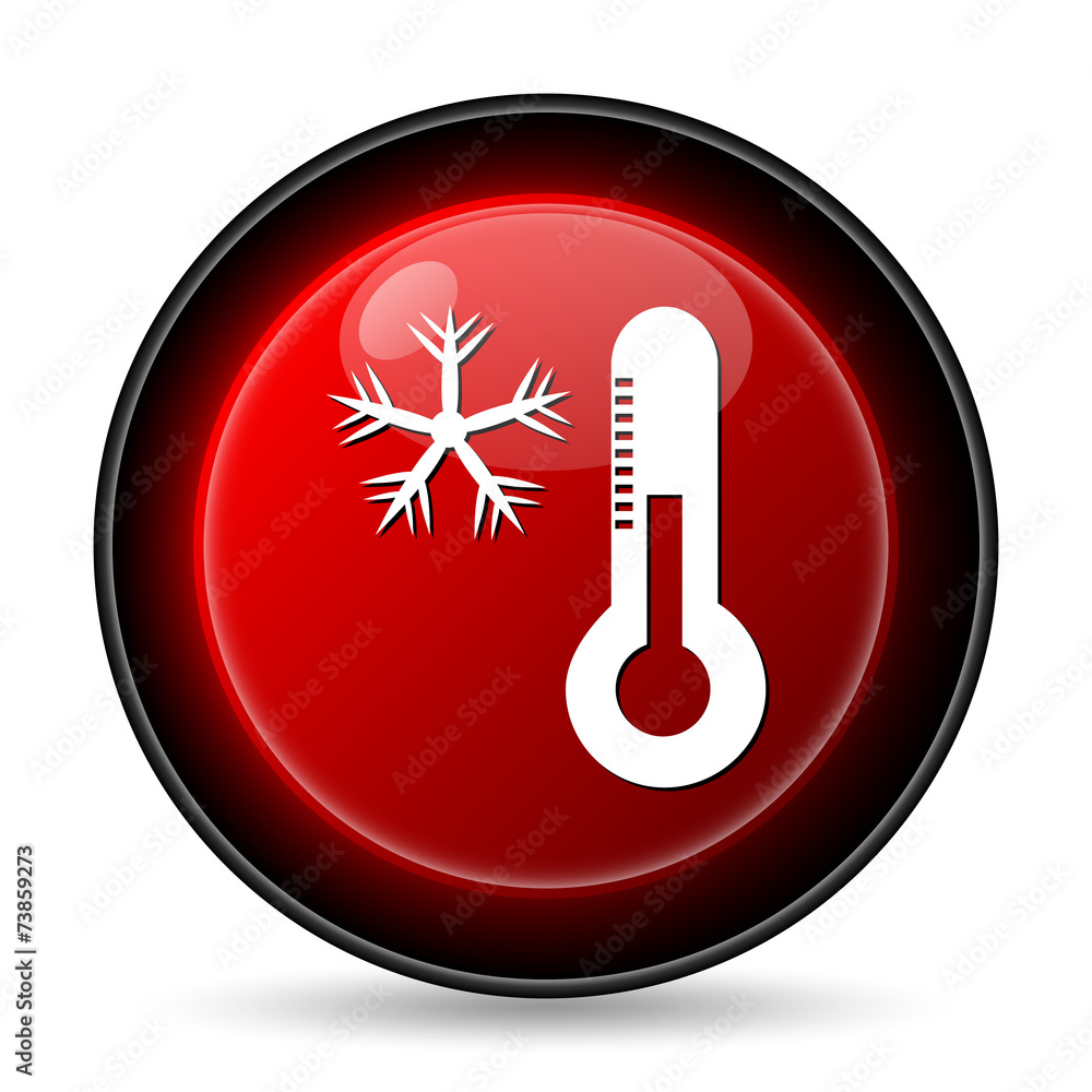 Snowflake with thermometer icon Snowflake with thermometer icon