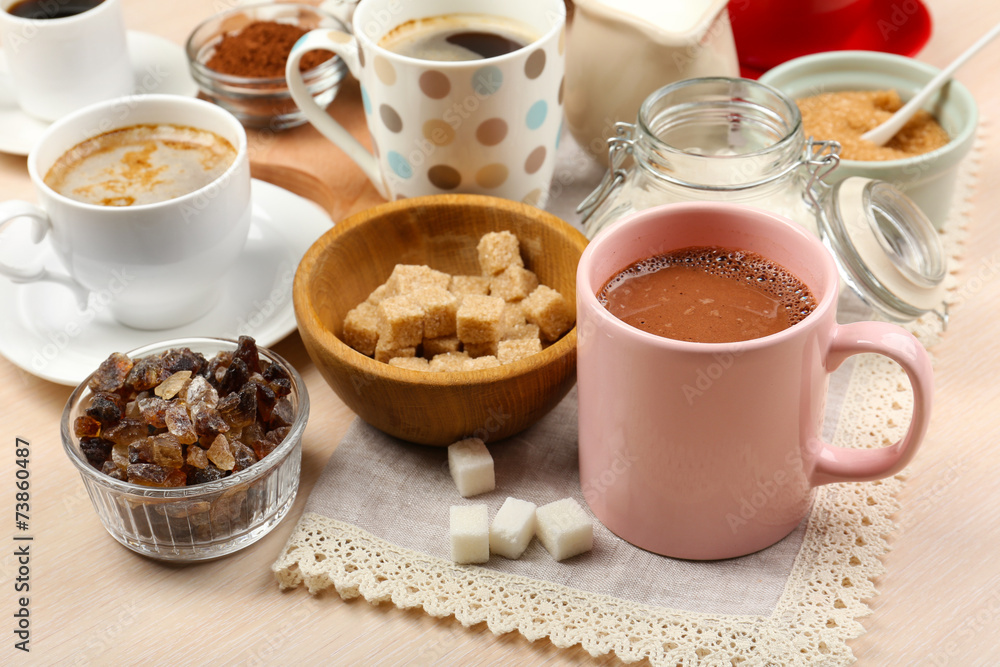 Fresh coffee with several ingredients Fresh coffee with several ingredients