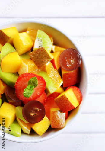 Fruit salad on table