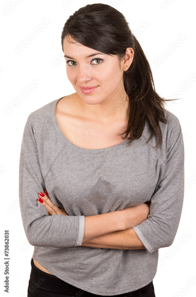 Beautiful young brunette sweet girl posing