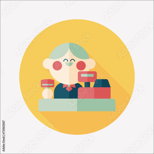 shopkeeper flat icon with long shadow,eps10