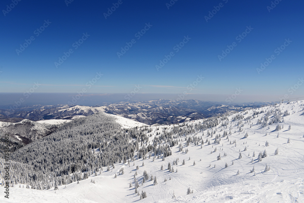 Panorama overlooking the mountain system