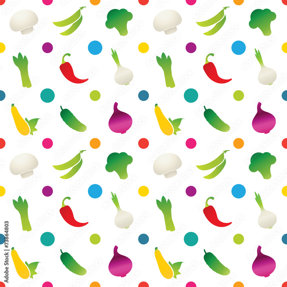 Pattern with fruit icons on a white background