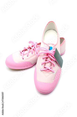New woman pink sneaker with tag