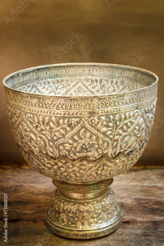 Antique silver bowl, vintage.