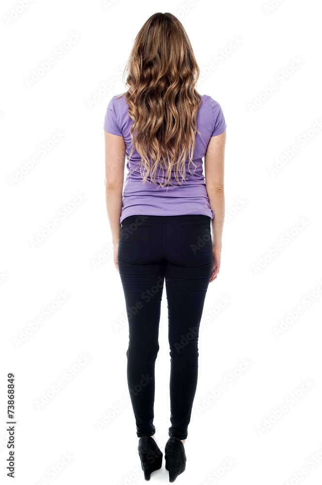 Full length beautiful girl from back Full length beautiful girl from back