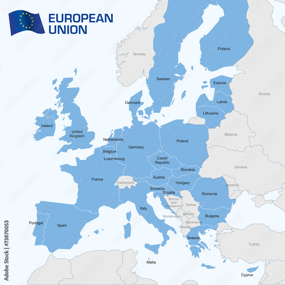 Obraz premium Europe - Map of the European Union