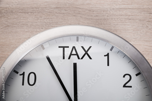 Clock Showing Arrival Of Tax Time