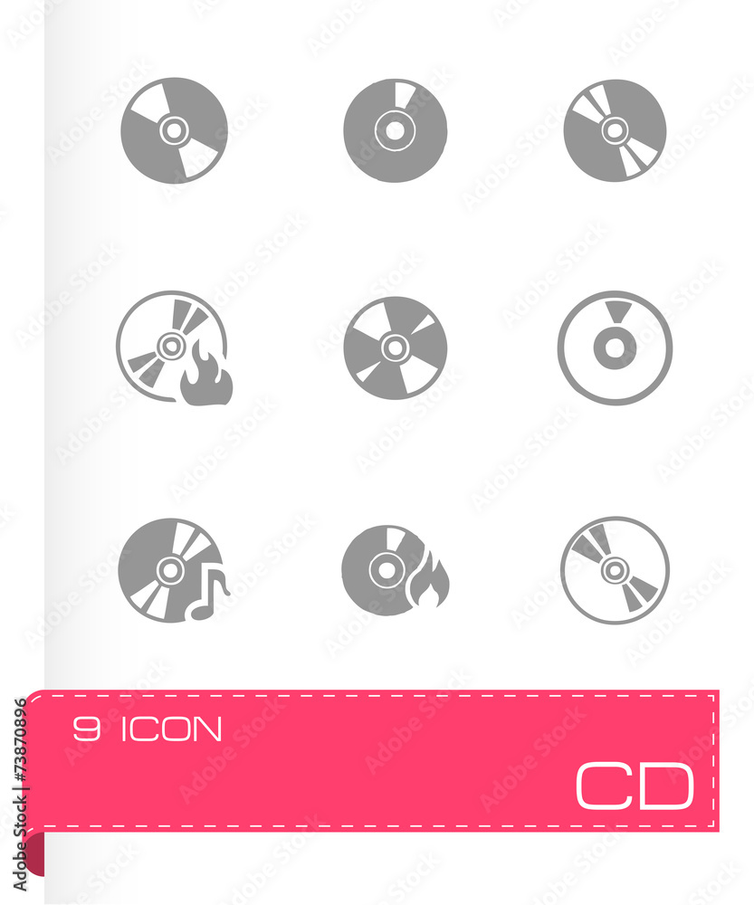 Vector cd icon set Vector cd icon set