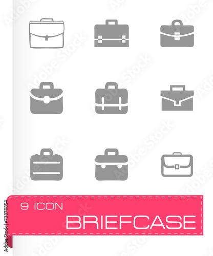 Vector briefcase icon set