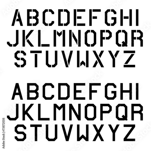 vector stencil angular font alphabet letters