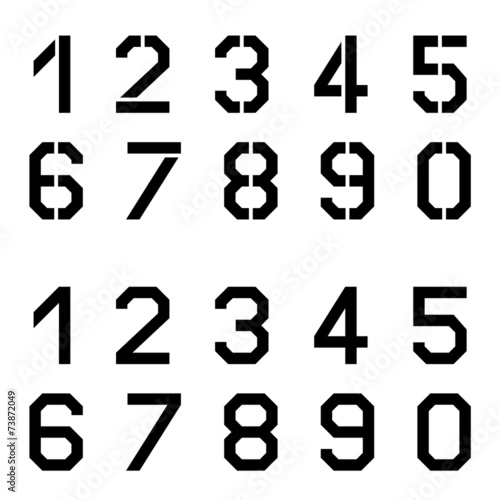 vector stencil angular font numbers