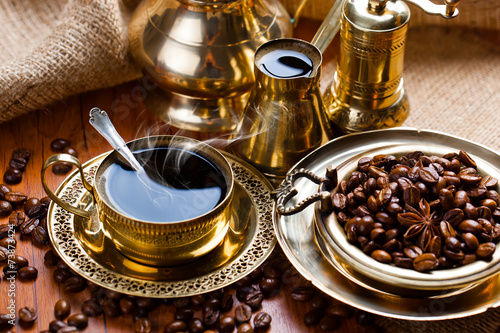 Black coffee in oriental style