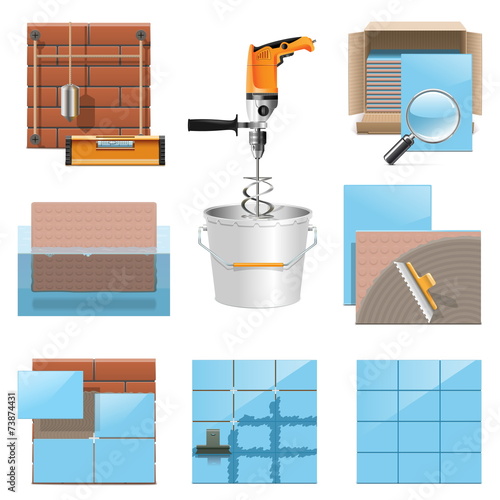Vector Laying Tiles Icons