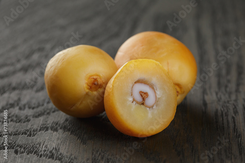 fresh raw dates on table photo