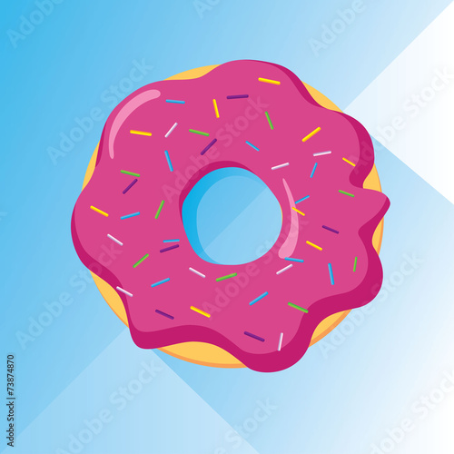 Colorful donut with colored sprinkles photo