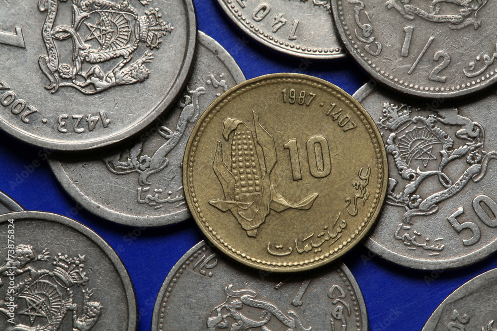Naklejka premium Coins of Morocco