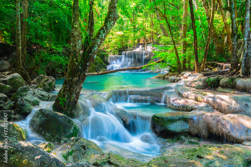 Fototapeta Naklejka Na Ścianę i Meble -  Beautiful waterfall in Thailand jungle