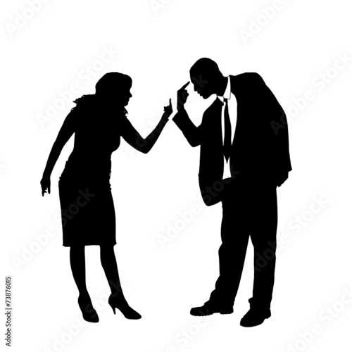 Vector silhouette of a couple.
