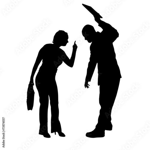 Vector silhouette of a couple.