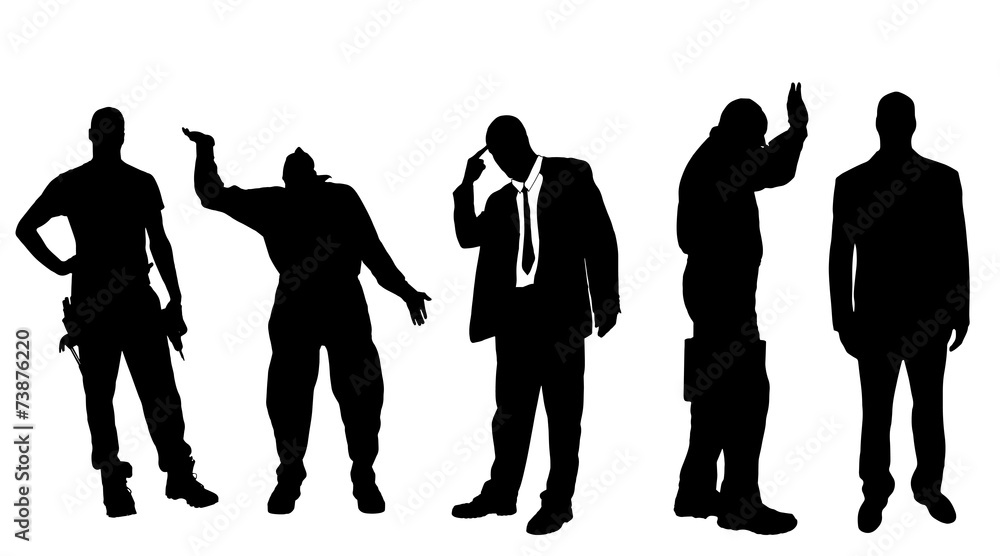 Vector silhouettes of different men. Vector silhouettes of different men.