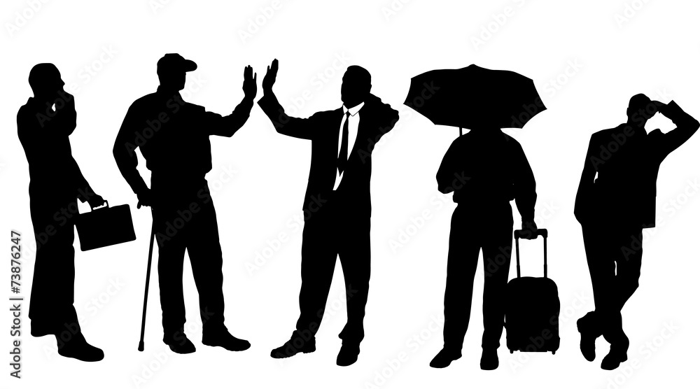 Vector silhouettes of different men. Vector silhouettes of different men.