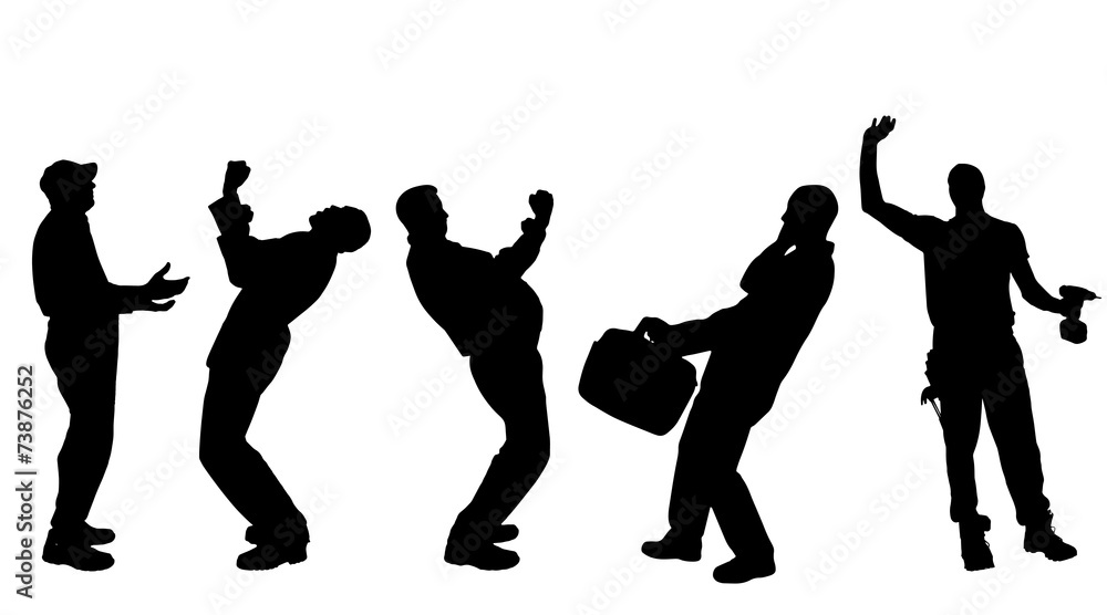 Vector silhouettes of different men. Vector silhouettes of different men.
