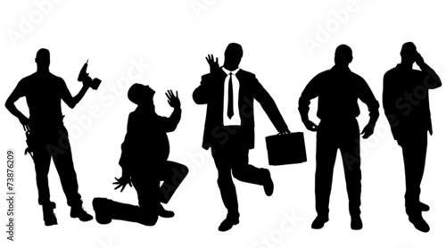 Vector silhouettes of different men.