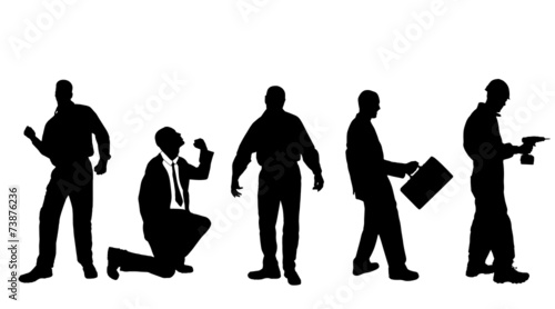 Vector silhouettes of different men.