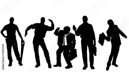 Vector silhouettes of different men.