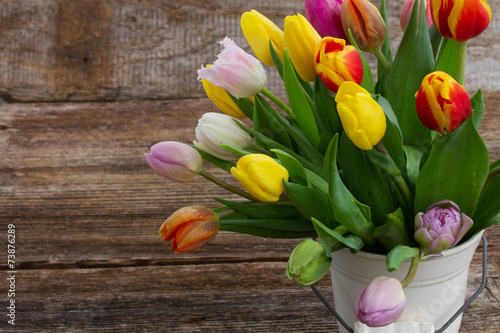 Fototapeta Naklejka Na Ścianę i Meble -  pile  of multicolored  tulips