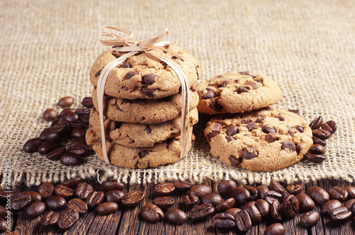 Cookies and coffee beans