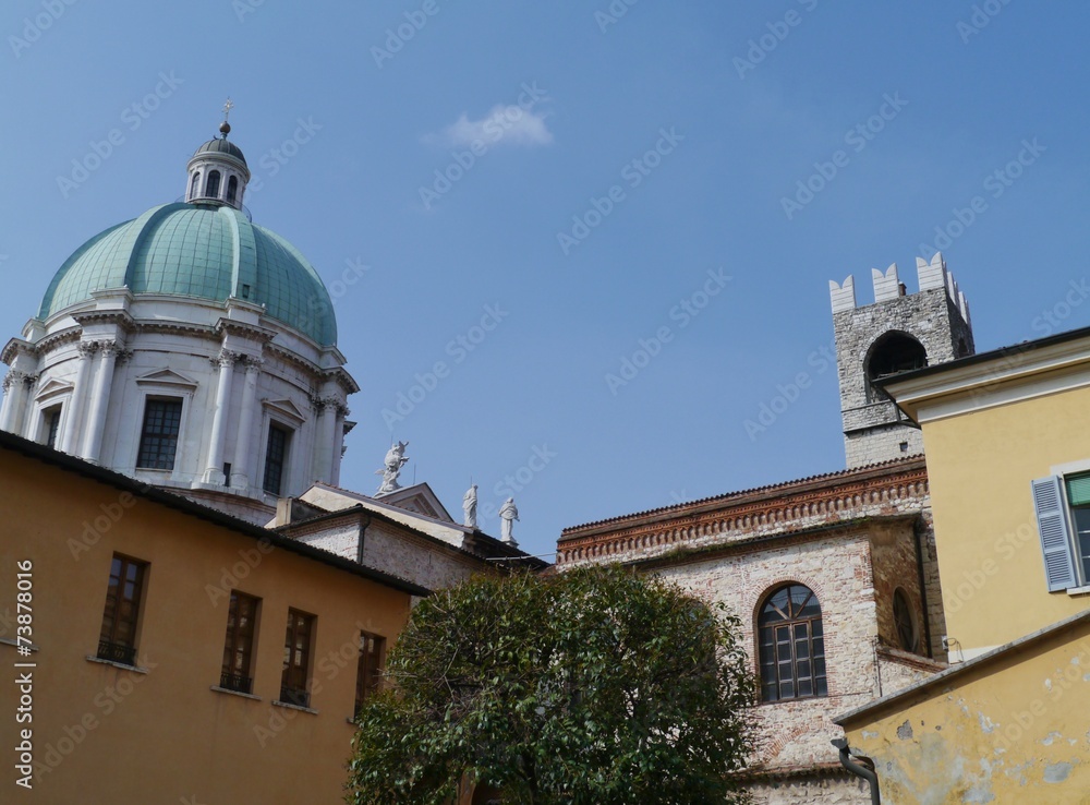 A detail of the new cathedral in Brescia in Italy