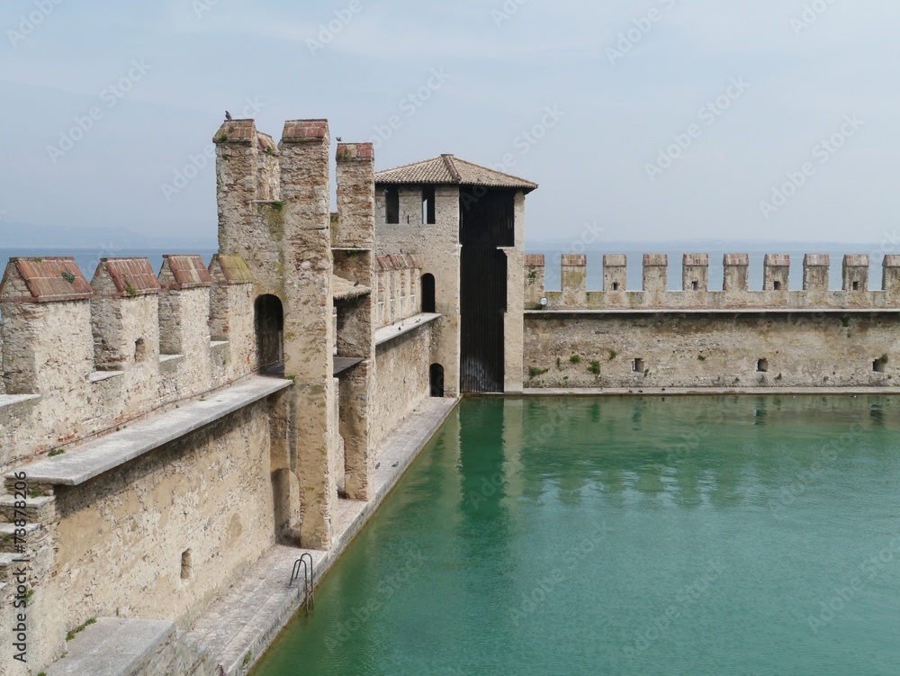 The harbor of the Scaliger Castle in Sirmione