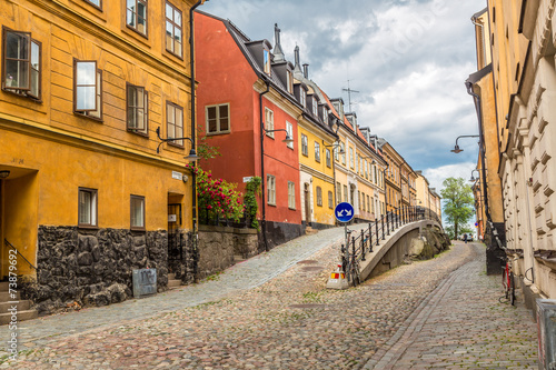 Narrow Street in Stockholm, Sweden