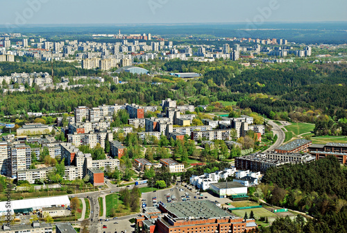 Vilnius city capital of Lithuania aerial view