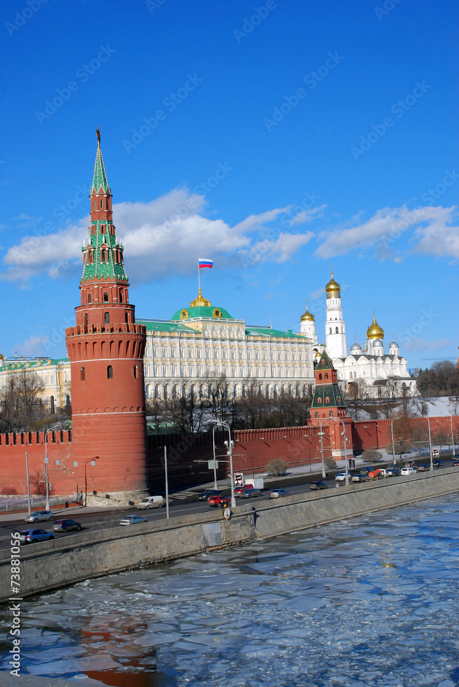 Moscow Kremlin in winter. UNESCO World Heritage SIte.