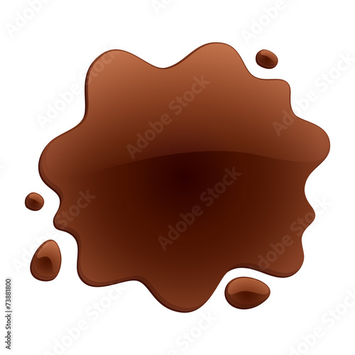 Brown blotch isolated on white background.