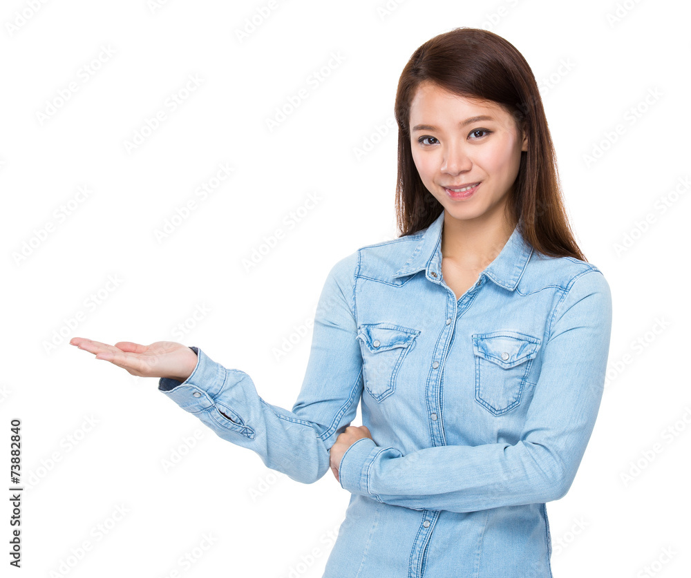 Woman hand with blank sign