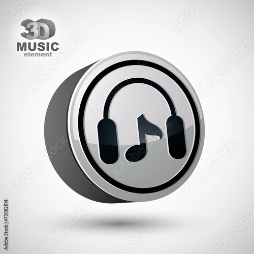 Headphones with music note ...