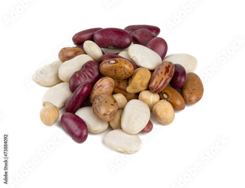 various beans isolated on white