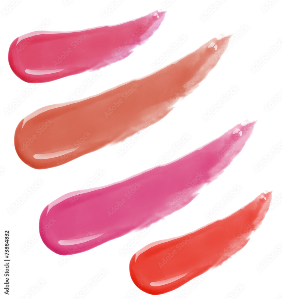 Different lip glosses isolated on white Different lip glosses isolated on white