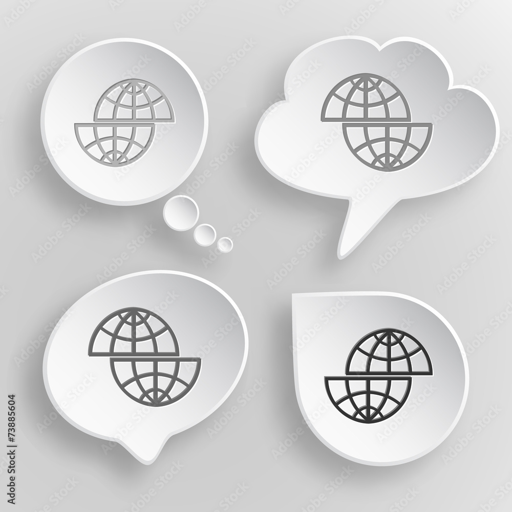 Shift globe. White flat vector buttons on gray background. Shift globe. White flat vector buttons on gray background.