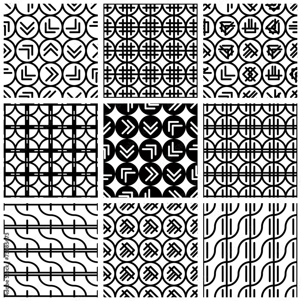 Seamless geometric patterns set 5.