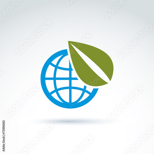 Globe with leaves growing i...