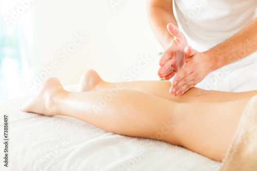 Massage in the spa salon
